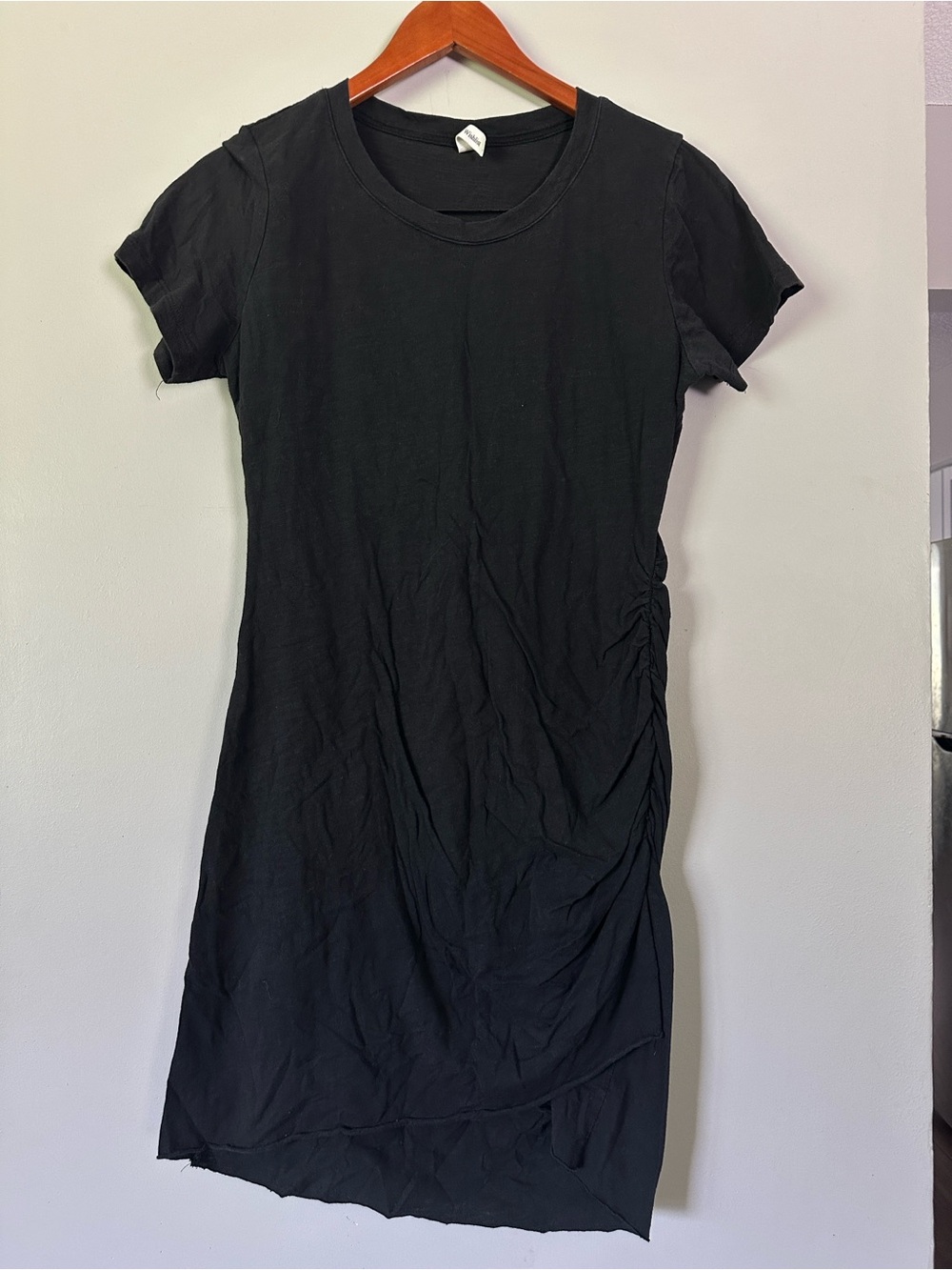 Wishlist Black Short-Sleeve Ruched Side Mini Dress